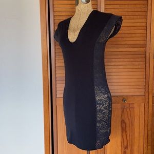 Sacred Empire | Black Jersey Lace Tank Mini Dress | S/M